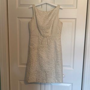 J. Crew Cream Dress. Size 6. Beautiful fabric and now detail. Worn once.